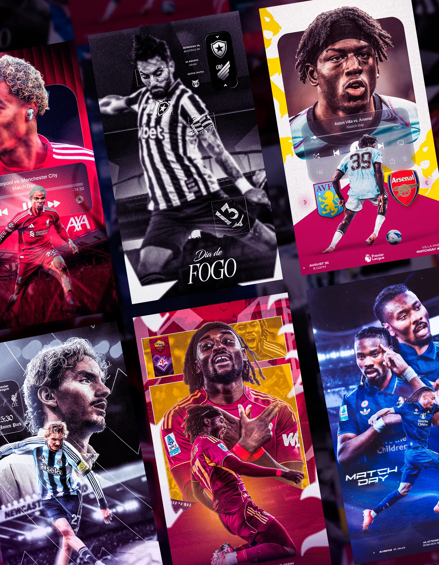 Montagem de artes esportivas da categoria Match Days